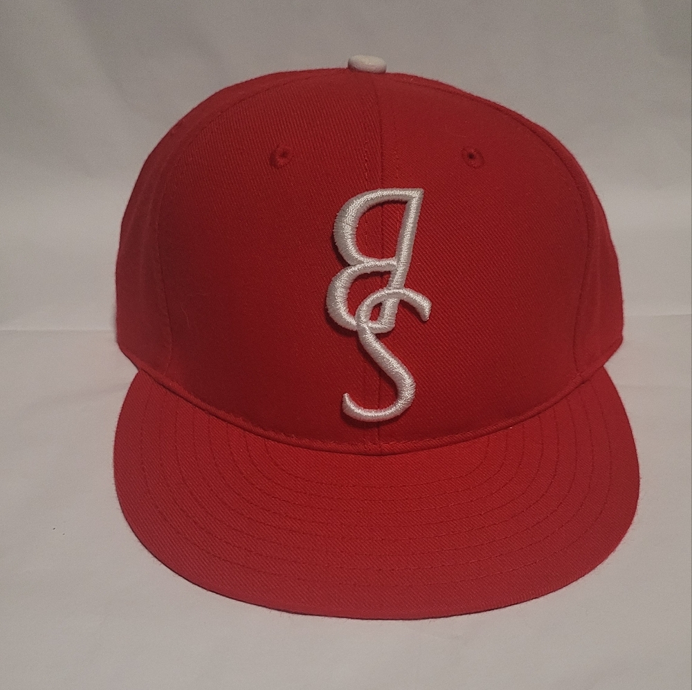 Black scale logo red 7 3/8 fitted hat